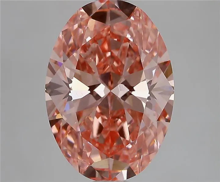 4.08ct Oval Lab Grown Diamond (Colour Fancy Vivid Pink, Clarity VVS2, IGI Certified)