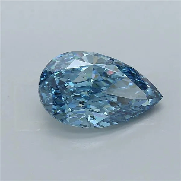 4.08ct Pear Lab Grown Diamond (Colour Fancy Vivid Blue, Clarity VS1, IGI Certified)