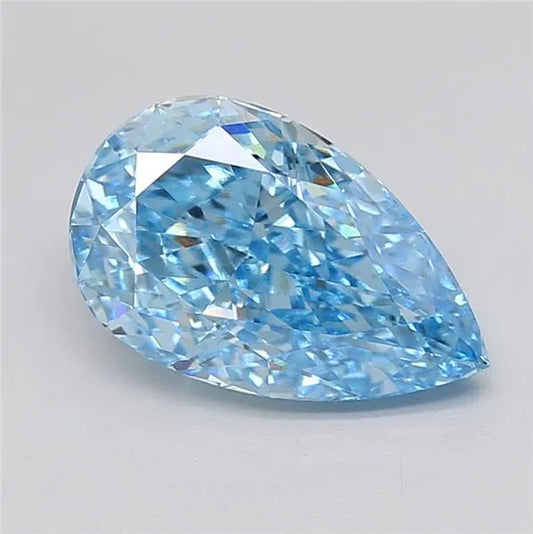 4.08ct Pear Lab Grown Diamond (Colour Fancy Vivid Blue, Clarity VVS1, IGI Certified)