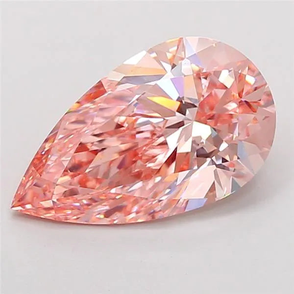 4.08ct Pear Lab Grown Diamond (Colour Fancy Vivid Brownish Pink, Clarity VS1, IGI Certified)