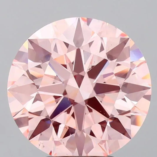 4.08ct Round Lab Grown Diamond (Colour Fancy Intense Pink, Clarity VS2, Cut ID, IGI Certified)