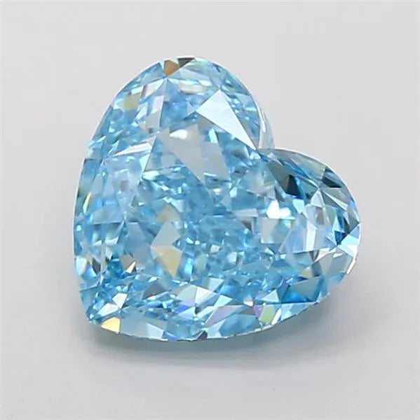 4.09ct Heart Lab Grown Diamond (Colour Fancy Vivid Blue, Clarity VVS2, IGI Certified)