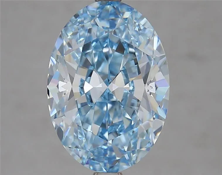4.09ct Oval Lab Grown Diamond (Colour Fancy Intense Blue, Clarity VVS2, IGI Certified)