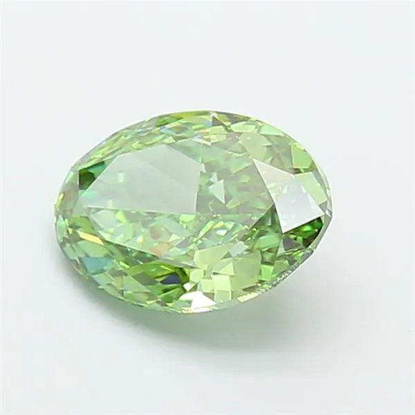 4.09ct Oval Lab Grown Diamond (Colour Fancy Vivid Green, Clarity VVS2, IGI Certified)