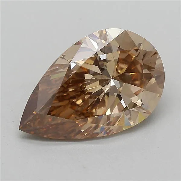 4.09ct Pear Lab Grown Diamond (Colour Fancy Brown, Clarity VS2, IGI Certified)