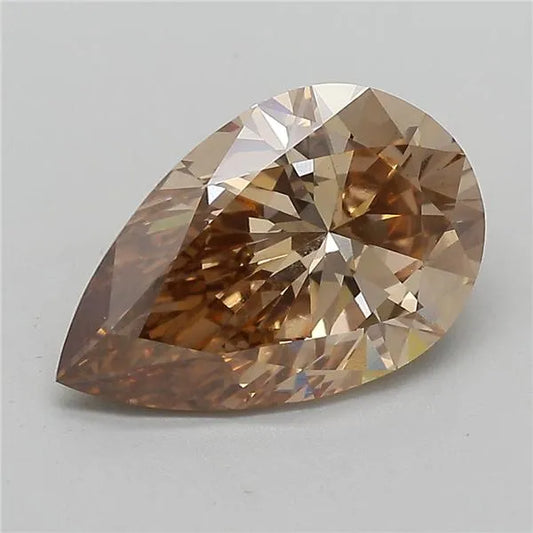 4.09ct Pear Lab Grown Diamond (Colour Fancy Brown, Clarity VS2, IGI Certified)
