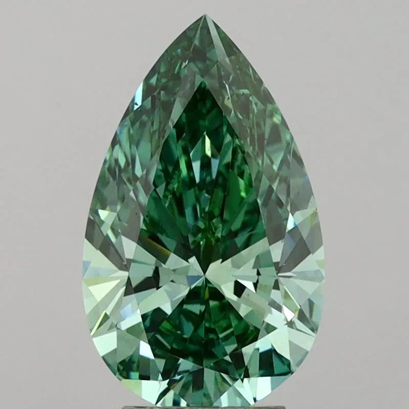 4.09ct Pear Lab Grown Diamond (Colour Fancy Vivid Green, Clarity VS2, IGI Certified)