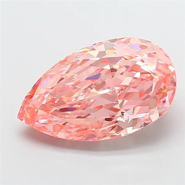 4.09ct Pear Lab Grown Diamond (Colour Fancy Vivid Pink, Clarity VVS2, IGI Certified)