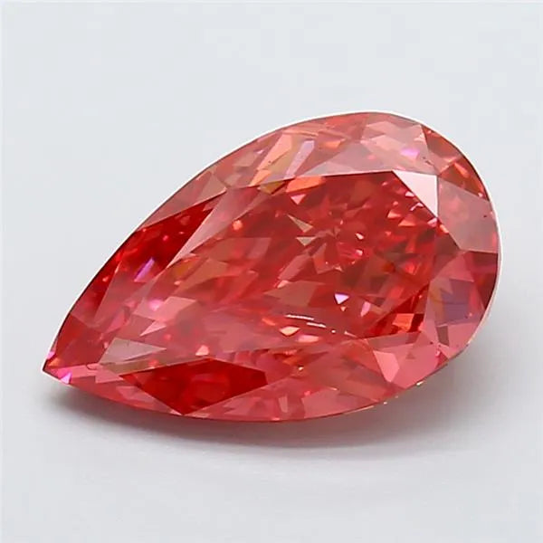 4.09ct Pear Lab Grown Diamond (Colour Fancy Vivid Red, Clarity VVS2, IGI Certified)