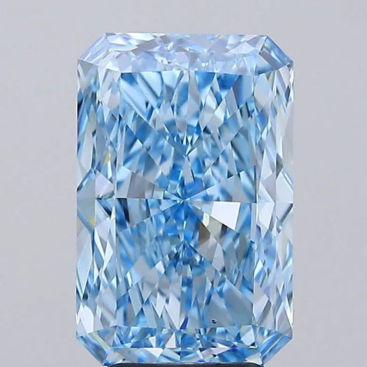4.09ct Radiant Lab Grown Diamond (Colour Fancy Vivid Blue, Clarity VS2, IGI Certified)