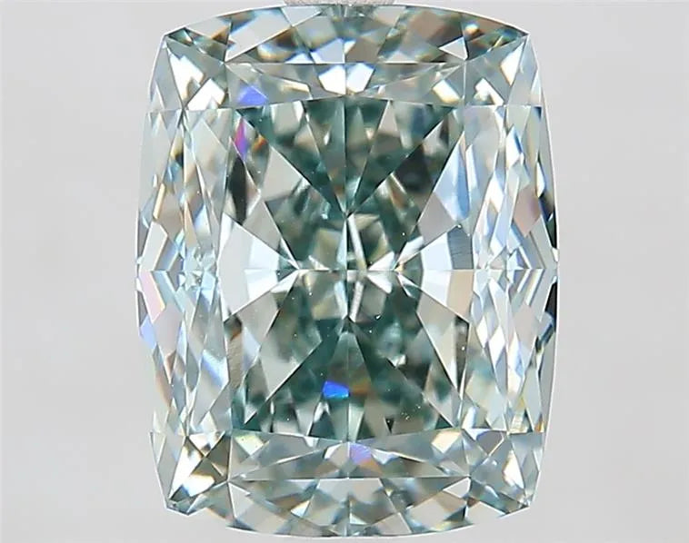 4.10ct Cushion modified Lab Grown Diamond (Colour Fancy Light Gray Green, Clarity VVS2, IGI Certified)