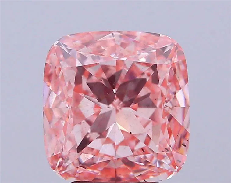 4.10ct Cushion modified Lab Grown Diamond (Colour Fancy Vivid Pink, Clarity SI1, IGI Certified)