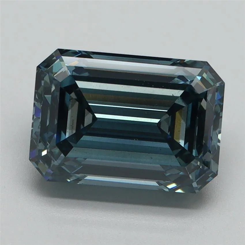 4.10ct Emerald Lab Grown Diamond (Colour Fancy Intense Blue, Clarity SI1, IGI Certified)