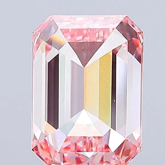 4.10ct Emerald Lab Grown Diamond (Colour Fancy Vivid Pink, Clarity VS1, IGI Certified)