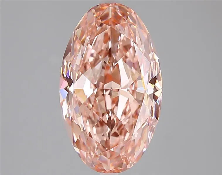 4.10ct Oval Lab Grown Diamond (Colour Fancy Vivid Pink, Clarity VVS2, IGI Certified)