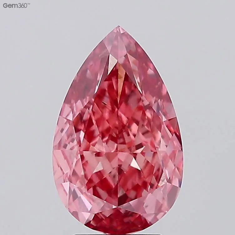 4.10ct Pear Lab Grown Diamond (Colour Fancy Vivid Pink, Clarity SI1, IGI Certified)
