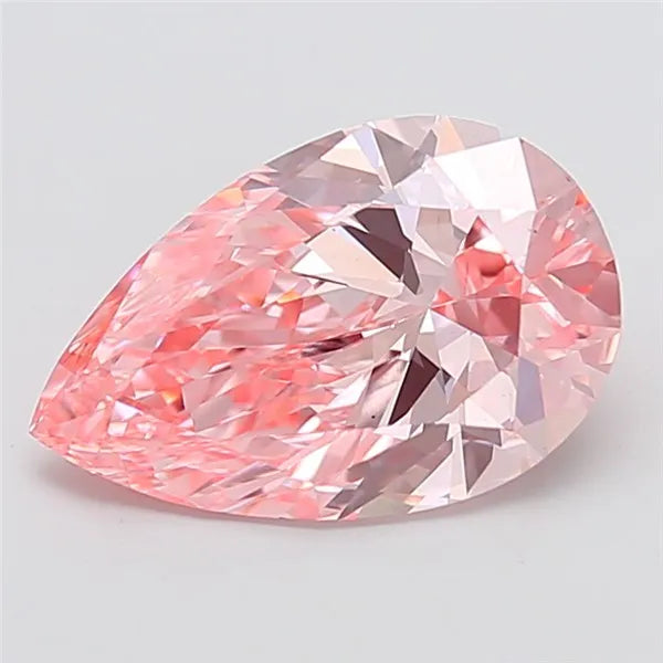 4.10ct Pear Lab Grown Diamond (Colour Fancy Vivid Pink, Clarity VS1, IGI Certified)