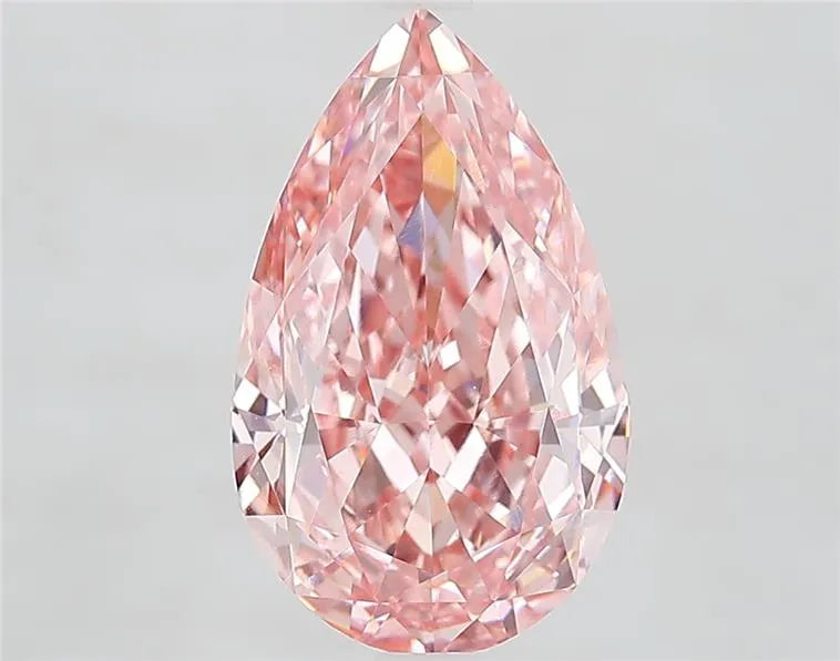 4.10ct Pear Lab Grown Diamond (Colour Fancy Vivid Pink, Clarity VVS2, IGI Certified)