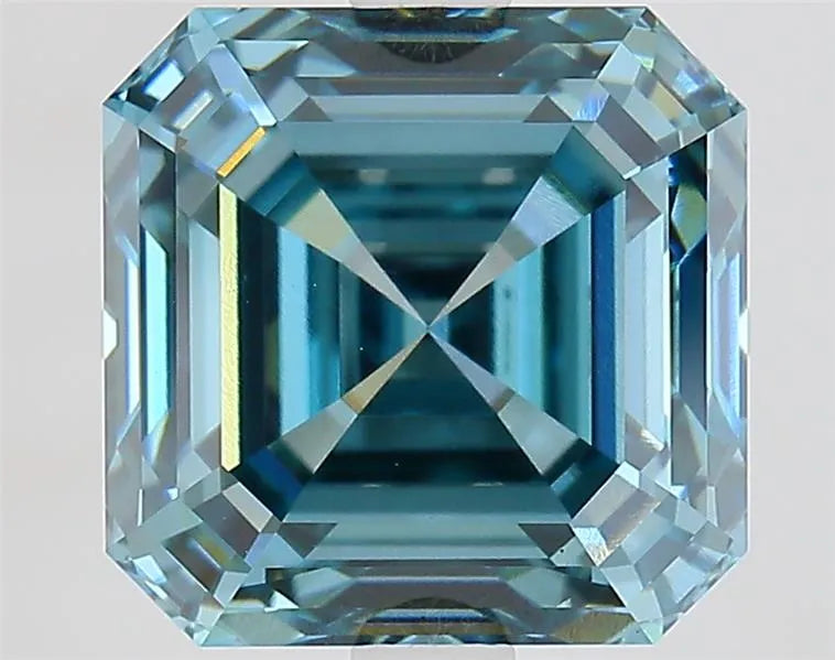 4.11ct Asscher Lab Grown Diamond (Colour Fancy Vivid Blue, Clarity VS1, IGI Certified)