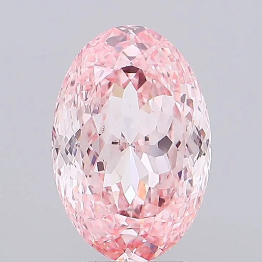 4.11ct Oval Lab Grown Diamond (Colour Fancy Vivid Pink, Clarity VVS2, IGI Certified)