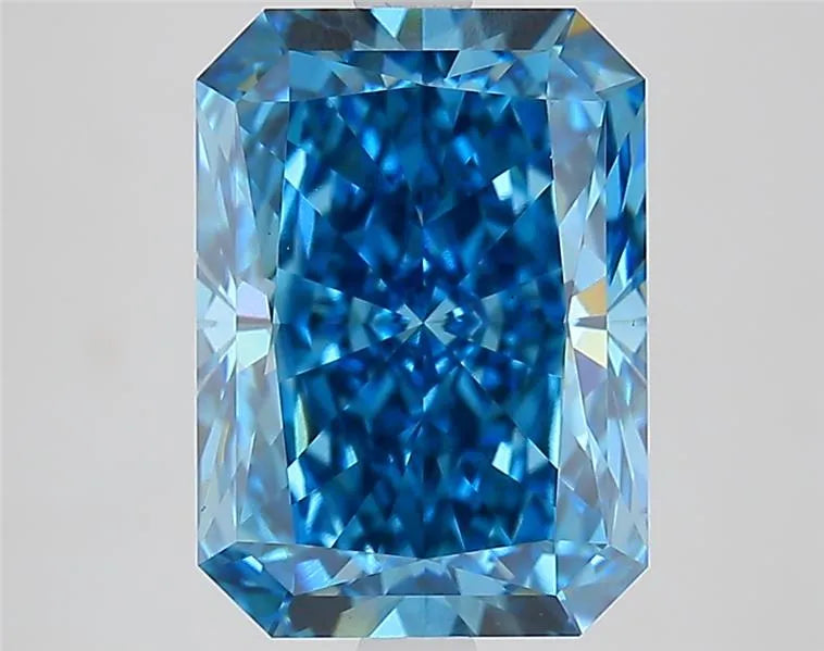 4.11ct Radiant Lab Grown Diamond (Colour Fancy Vivid Blue, Clarity VS1, IGI Certified)