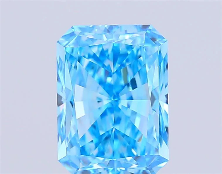 4.11ct Radiant Lab Grown Diamond (Colour Fancy Vivid Blue, Clarity VVS1, IGI Certified)