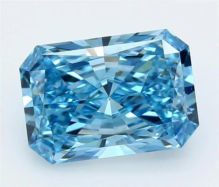 4.11ct Radiant Lab Grown Diamond (Colour Fancy Vivid Blue, Clarity VVS2, IGI Certified)