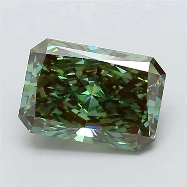 4.11ct Radiant Lab Grown Diamond (Colour Fancy Vivid Green, Clarity VS1, IGI Certified)