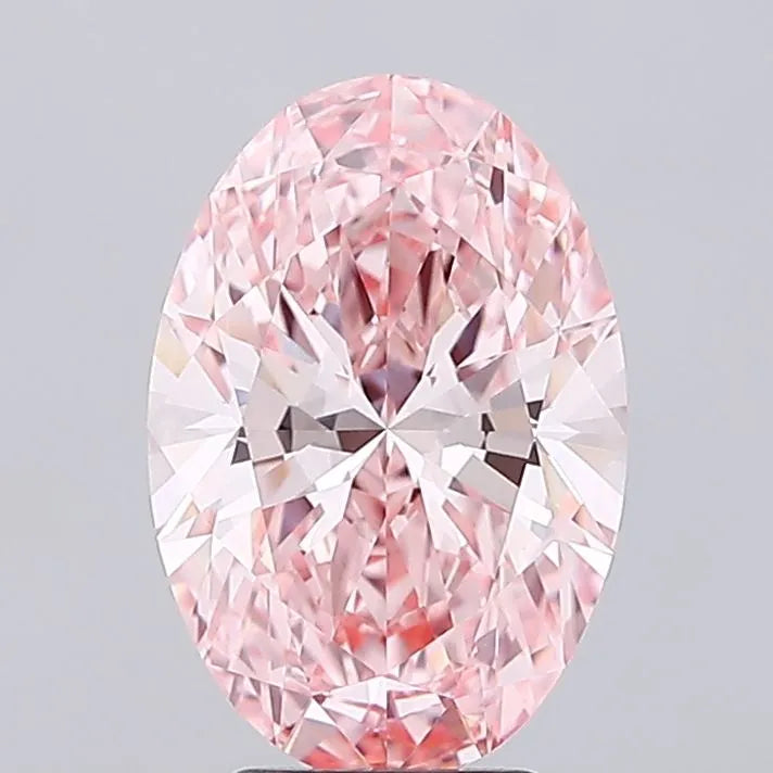 4.12ct Oval Lab Grown Diamond (Colour Fancy Vivid Pink, Clarity VVS2, IGI Certified)