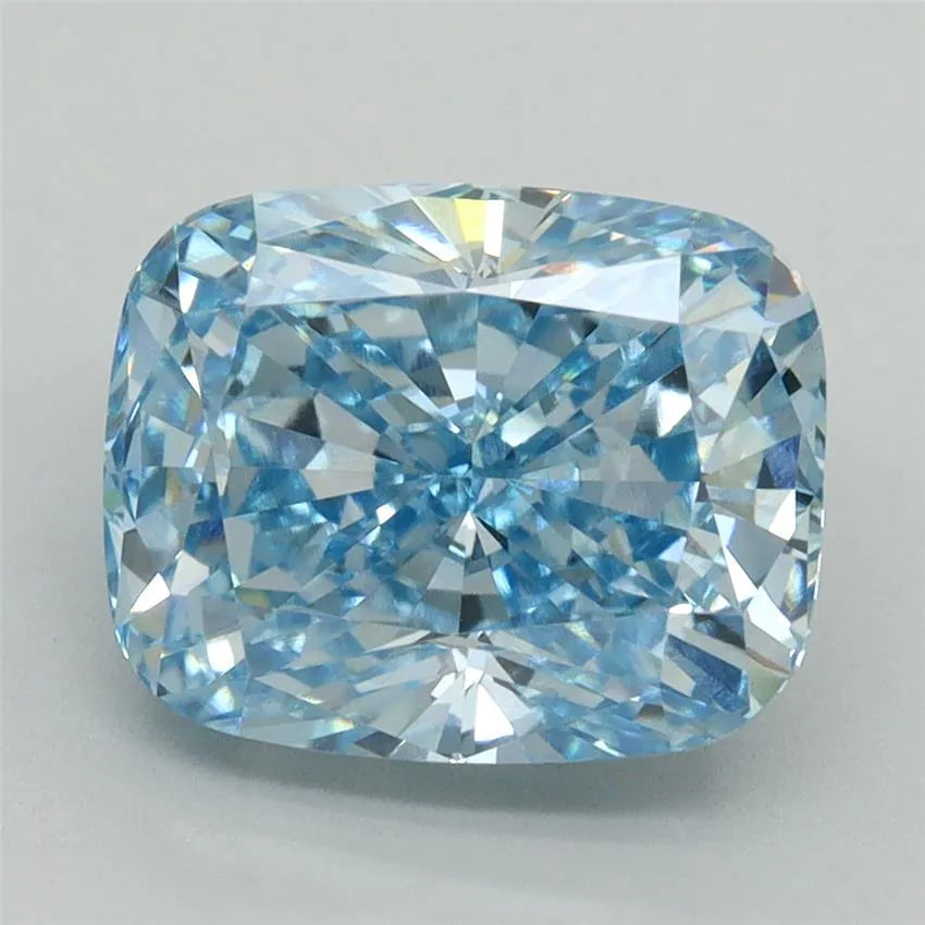 4.13ct Cushion brilliant Lab Grown Diamond (Colour Fancy Vivid Blue, Clarity VVS2, IGI Certified)