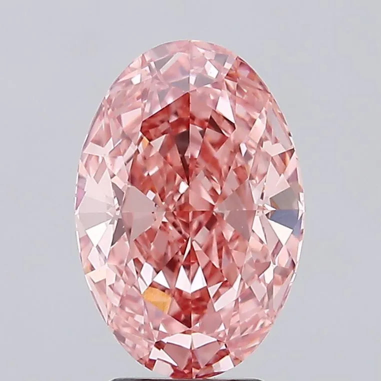 4.13ct Oval Lab Grown Diamond (Colour Fancy Vivid Pink, Clarity VS1, IGI Certified)