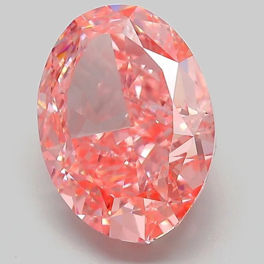 4.14ct Oval Lab Grown Diamond (Colour Fancy Vivid Pink, Clarity VS1, IGI Certified)