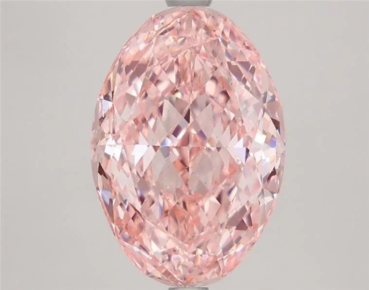4.14ct Oval Lab Grown Diamond (Colour Fancy Vivid Pink, Clarity VS2, IGI Certified)