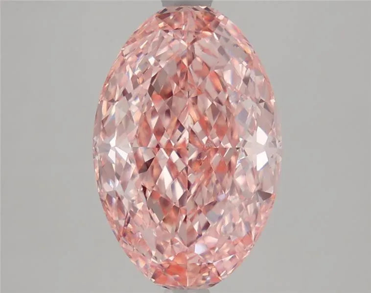 4.15ct Oval Lab Grown Diamond (Colour Fancy Vivid Pink, Clarity VVS2, IGI Certified)