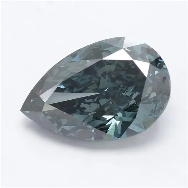 4.17ct Pear Lab Grown Diamond (Colour Fancy Deep Blueish Green, Clarity VS2, IGI Certified)