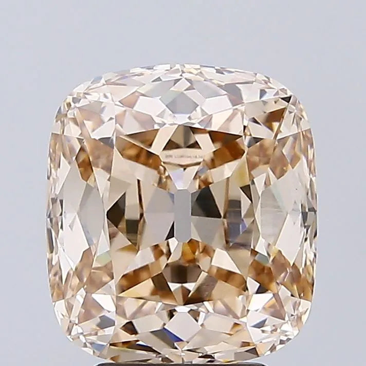 4.18ct Cushion modified Lab Grown Diamond (Colour Fancy Light Brown, Clarity VVS2, IGI Certified)