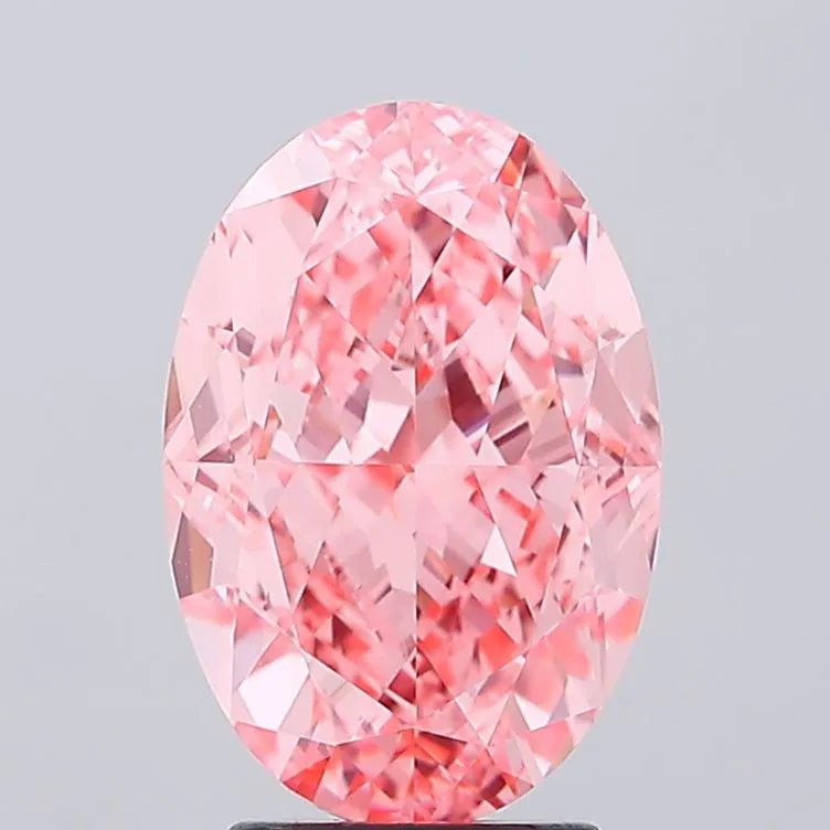 4.18ct Oval Lab Grown Diamond (Colour Fancy Vivid Pink, Clarity VVS1, IGI Certified)