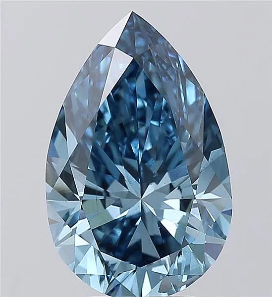 4.18ct Pear Lab Grown Diamond (Colour Fancy Vivid Blue, Clarity VS2, IGI Certified)