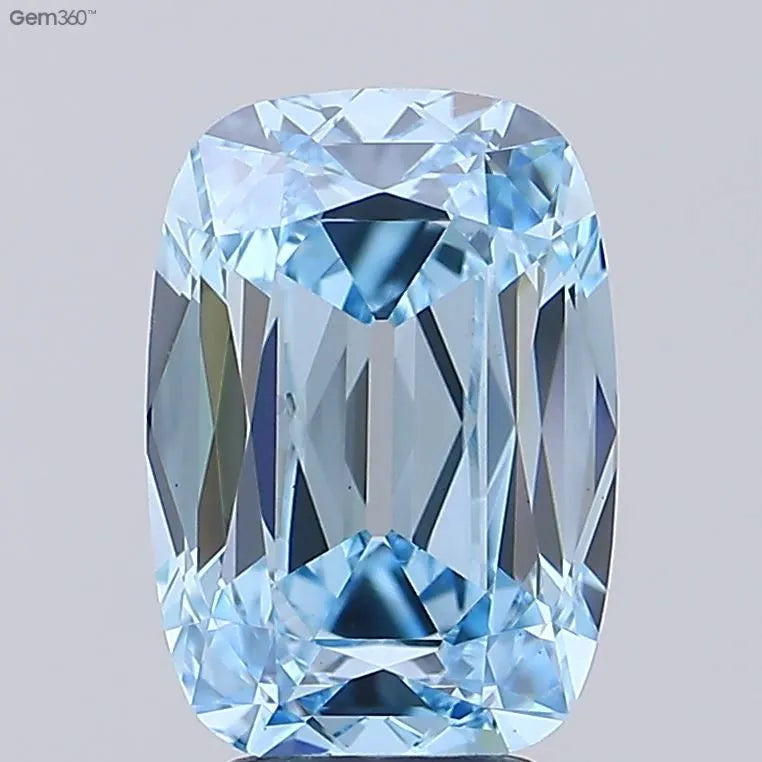 4.19ct Cushion brilliant Lab Grown Diamond (Colour Fancy Vivid Blue, Clarity VS1, IGI Certified)
