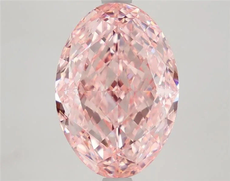 4.20ct Oval Lab Grown Diamond (Colour Fancy Vivid Pink, Clarity VVS2, IGI Certified)