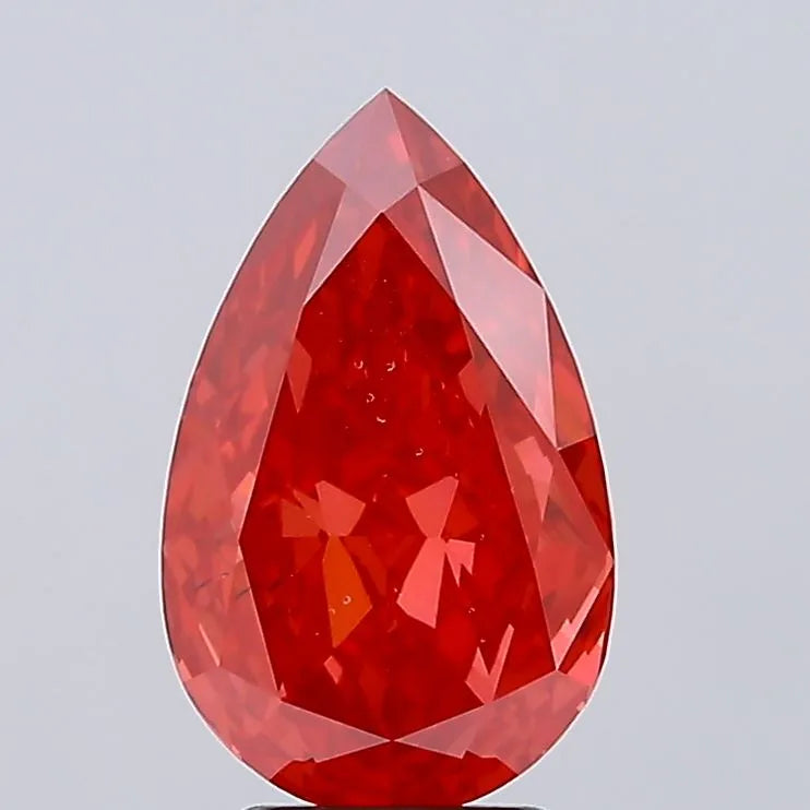 4.20ct Pear Lab Grown Diamond (Colour Fancy Vivid Red, Clarity VS2, IGI Certified)