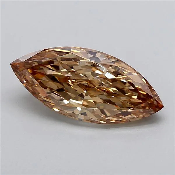 4.22ct Marquise Lab Grown Diamond (Colour Fancy Light Brown, Clarity VS1, IGI Certified)