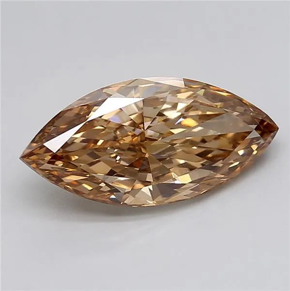 4.22ct Marquise Lab Grown Diamond (Colour Fancy Light Brown, Clarity VVS2, IGI Certified)
