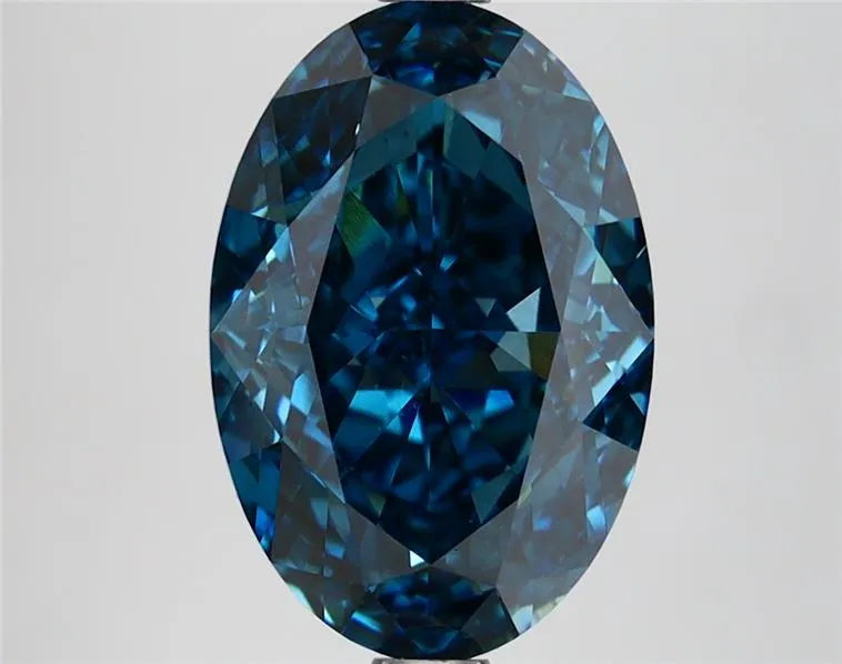 4.22ct Oval Lab Grown Diamond (Colour Fancy Vivid Blue, Clarity VS1, IGI Certified)