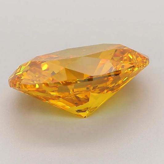 4.22ct Oval Lab Grown Diamond (Colour Fancy Vivid Orange, Clarity VVS2, Cut GD, IGI Certified)