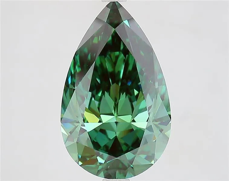 4.23ct Pear Lab Grown Diamond (Colour Fancy Vivid Green, Clarity VVS2, IGI Certified)