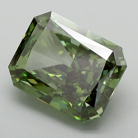 4.23ct Radiant Lab Grown Diamond (Colour Fancy Vivid Green, Clarity VS2, IGI Certified)
