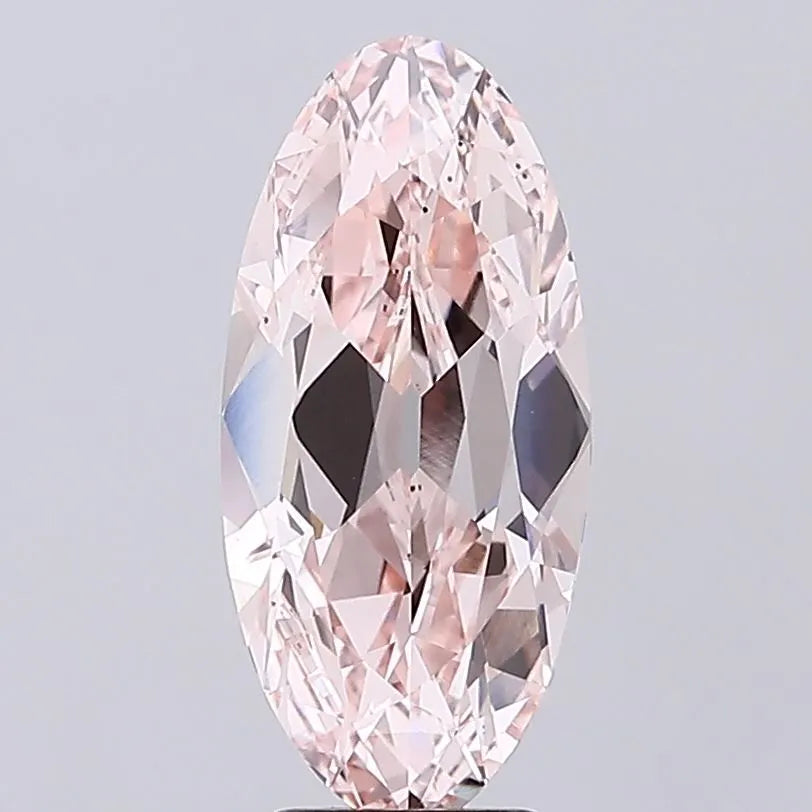 4.24ct Oval Lab Grown Diamond (Colour Fancy Light Pinkish Brown, Clarity VS2, IGI Certified)