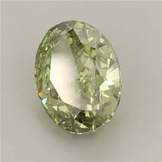 4.24ct Oval Lab Grown Diamond (Colour Fancy Vivid Green, Clarity VS1, IGI Certified)