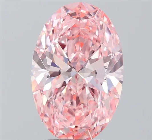 4.24ct Oval Lab Grown Diamond (Colour Fancy Vivid Pink, Clarity VVS1, IGI Certified)